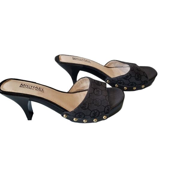 Michael Kors Black Mules With Nailhead Detail - Picture 3 of 5